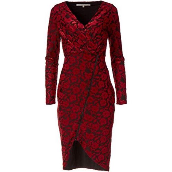 Rachel Rachel Roy Textured Floral Zip Wrap Dress - Picture 2 of 2